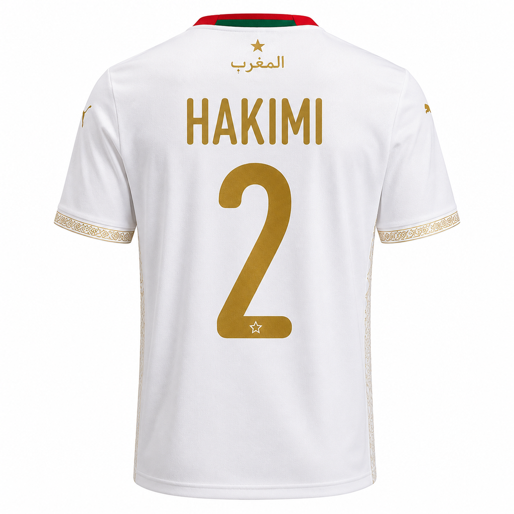 Morocco Away Shirt (Heritage) 2026 World Cup – White Premium Fan Jersey | Bono & Diaz Style